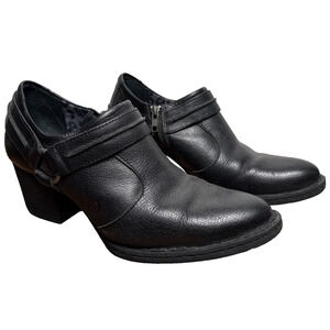 Born Black Leather Boots Women's Size 9.5 EU 41 Heeled Harness Biker Rock Style